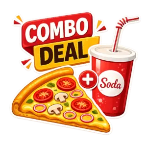 2 Large 16" Pizza, 6 Wings & 2L Soda